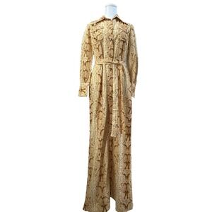 Vintage Peck And Peck Dress Womens Large 12 Snake Print Lurex Shimmer Glam Disco